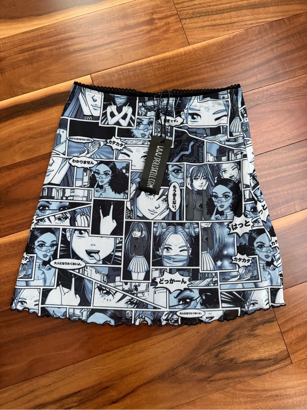 Current Mood Manga Anime Comic Print Mini Skirt NWT Size Small